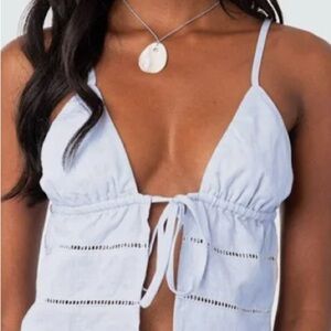 Wildfox Soft Gray Strappy Top